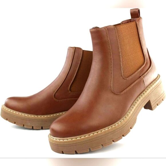 (S-FA340) Hawkwell Women's Slip On Chunky Heel Ankle Chelsea Boot Sz 9 - Picture 3 of 12